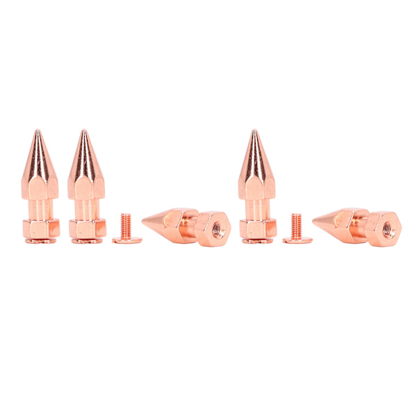 5 stk. tøj pigge 8x26mm Hex Rose Gold Stærke kobber punk stil pigge og nitter til sko bælter tøj