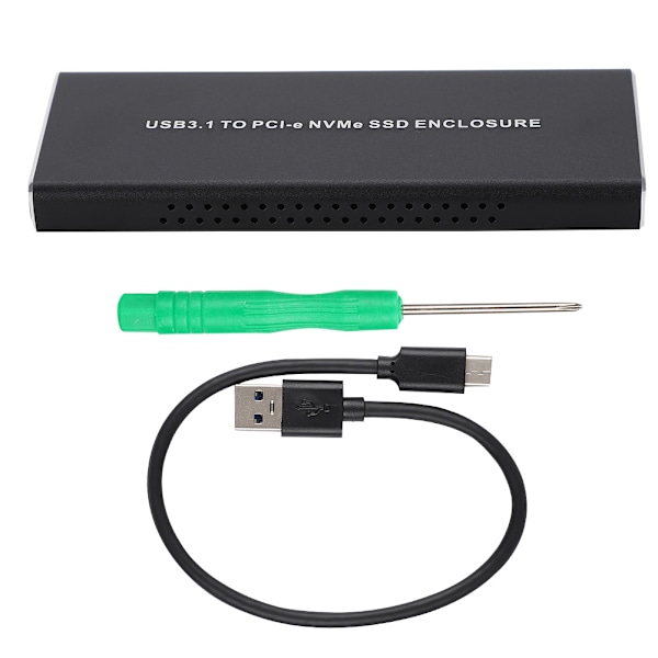 M.2 NVME - USB3.1 kannettava metalli kiintolevy kotelo M2 SSD PCIE - TypE C SSD kotelo musta