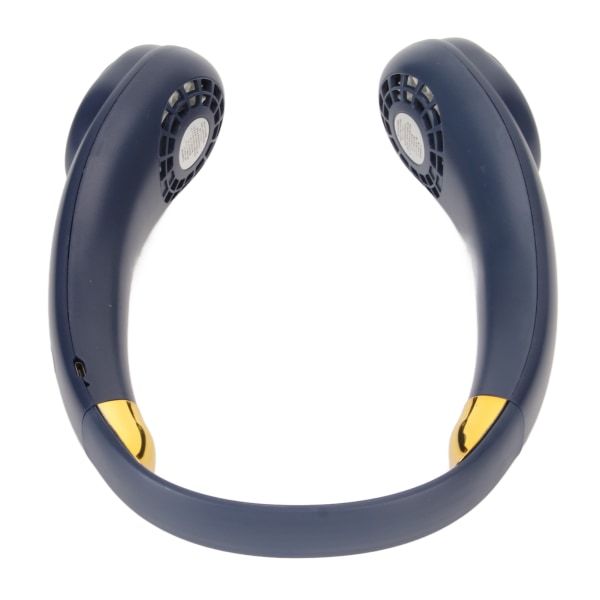 Bladeløs halsventilator Stille USB genopladelig 3 hastigheder Justerbar Bærbar Bærbar hængende halsventilator til udendørs rejser Blå