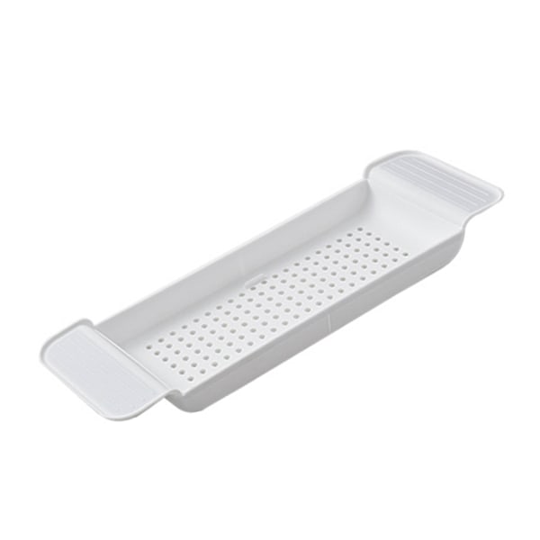 Badekarbakke Stabil Placering Udvidelig Plastmateriale Drænende Design Badekar Caddy Badekar Bord til Badeværelse Hvid