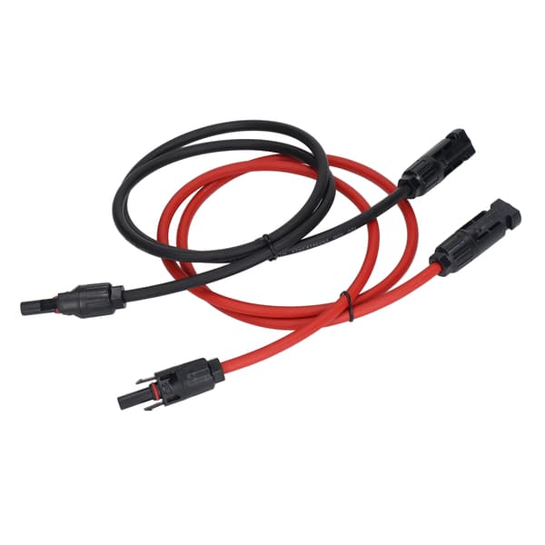 2 st Solpanel Förlängningskabel 10AWG 6mm² Solpanel Förlängningskabel Nominell Spänning 1000V DC Röd Svart 1m / 3.3ft