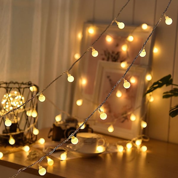 40 LED Vandtætte Globe Fairy Lysstreng USB-drevet til Indendørs Udendørs Haver Varmt Gult