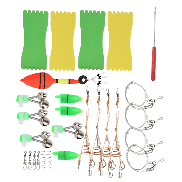 Bærbar fiskeutstyrsett Line Board Lure Bait Hook Detacher Small Bell Tackle Kit Fisketilbehør