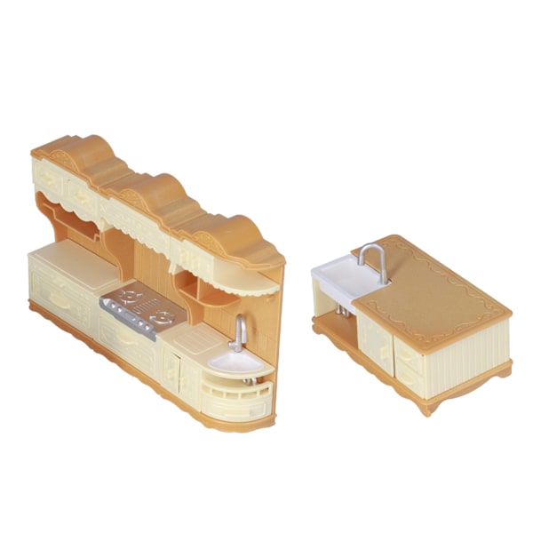 Dockhus Miniatyrer Möbler Kök Set Säker Utsökt Miniatyr Kök Set för Barn Gåvor (Diskho Spis Skåp Matlagning Bord)