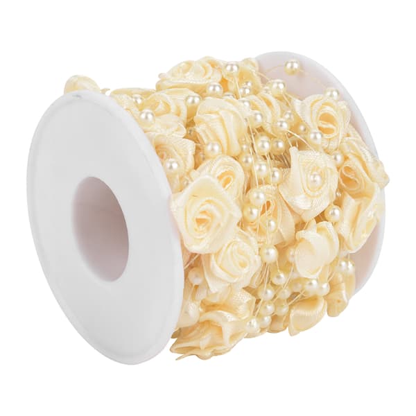 10 m/rull Rose Kunstig Perletråd Perler Garland String DIY Bryllupsdekorasjon (beige)