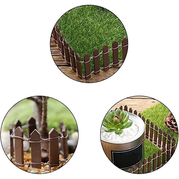 Mini Trädgårdsstaket 3 Delar Trä Trädgårdskant Miniatyr Trädgårdsstaket Mini Trästaket Flexibelt Miniatyrstaket Trädgård Mikro Staket för DIY Landskap