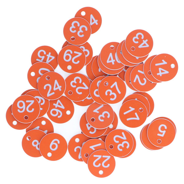 50 stk nummererte etiketter runde enkle vakre bikube-merker avlsutstyr for birøkt dyrehold tall 1 til 50 oransje