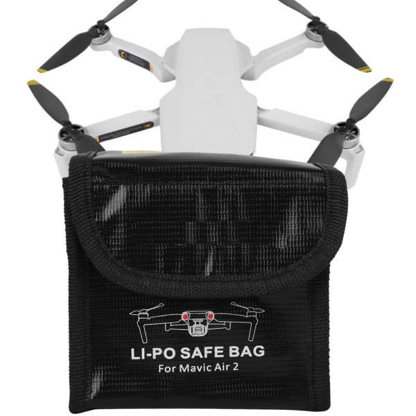 Drone väska Explosionssäker brandsäker förvaring Skyddsfodral Case för DJI Mavic Air 2 (2 batterifack)