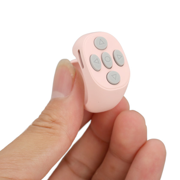 Bluetooth-fjernbetjening Multifunktionsring Design Trådløs telefon Selfie-udløser til Home Pink