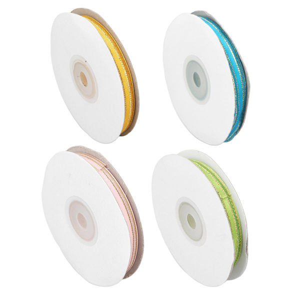 4 st satinband 0,9 cm transparent chiffong vattentät återanvändbar flexibel dekorativt band för blomsterbutik