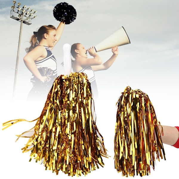 6 STK Cheerleading Poms Flower Ball for Sport Competition Fotball Basketball MatchGold