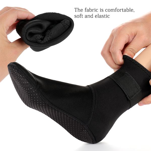 Halkfria dykstrumpor i neopren - 3 mm tjocklek, full ankeltäckning - Snorkelutrustning XL