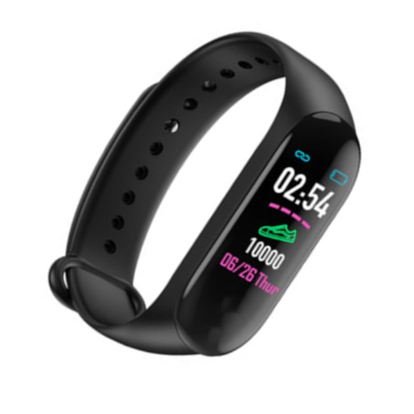 Smart armband Vattentät Blodtrycksdetektering Intelligent armband för löpning Sport Svart