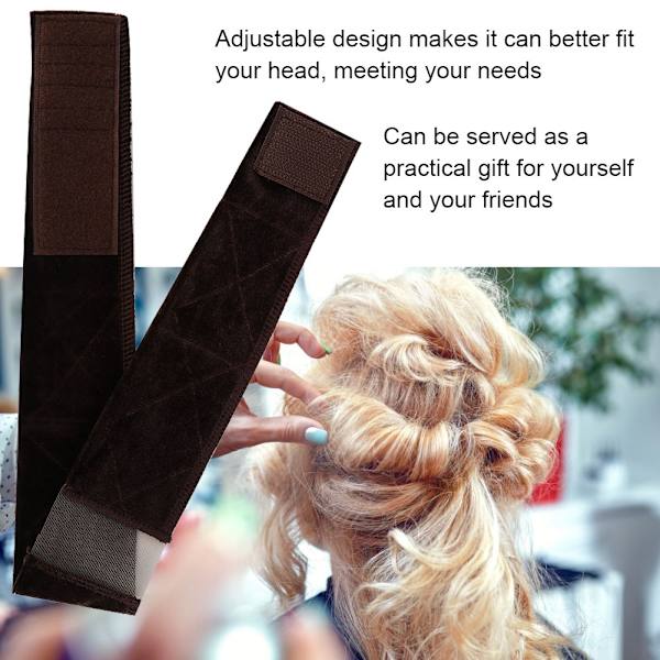 Flexibelt justerbart perukgrepp Scarf Huvud Hårband Wiggery tillbehör (brun)