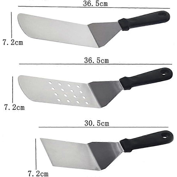 Stekspade i rostfritt stål för stekning, pizzaskrapa, grillspade, köksredskap