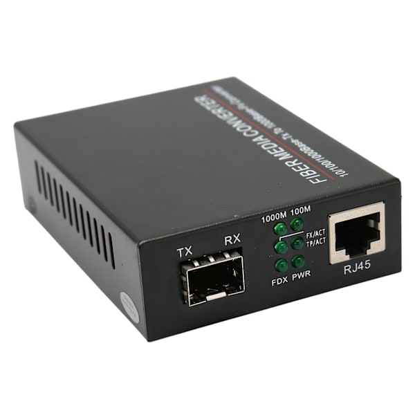 Fiber Transceiver TBC‑MC3600E‑SFP Full Duplex Half Duplex Gigabit Fiber Optic Router med plugg for strømforsyning 100‑240VUK plugg