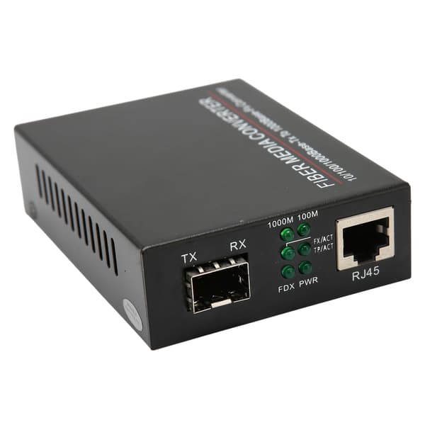 Fiber Transceiver TBC‑MC3600E‑SFP Full Duplex Half Duplex Gigabit Fiberoptisk Ruter med Plugg for Strømforsyning 100‑240VUK Plugg
