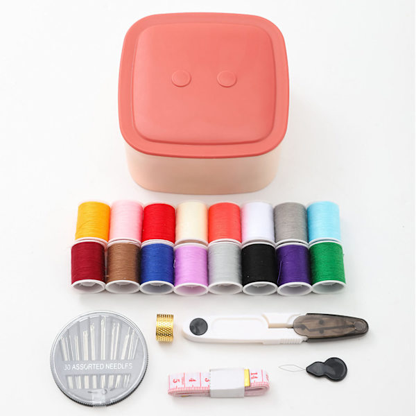 Magnetisk sybox PP Polyester Färgglad Multifunktionell Skandinavisk stil Hantverksförvaringsbox för hem Rosa och lila