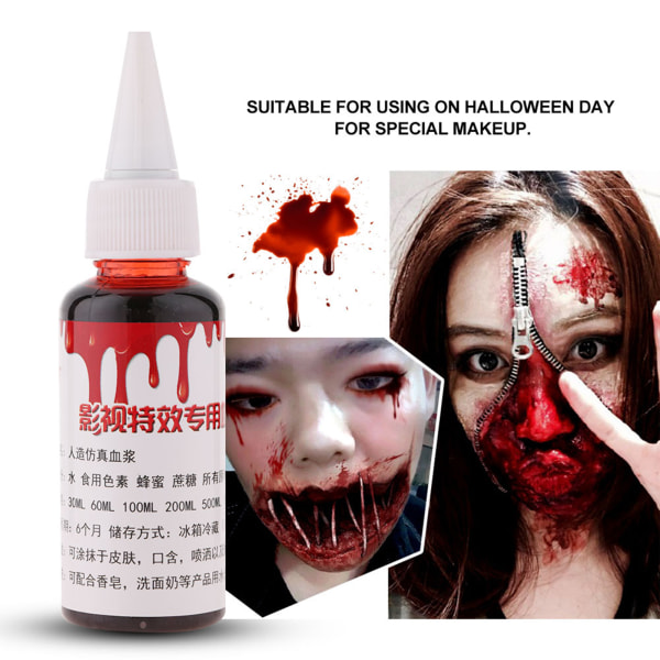 50ml Professionellt falskt blod Special Halloween sårärr Zombie Fancy Make Up Fake Blood