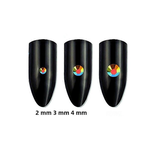 2400 st AB Jelly Rhinestones Set 2mm Färgglada Runda Resin Flatback för DIY 3D Nagelkonst Dekoration AB 2mm