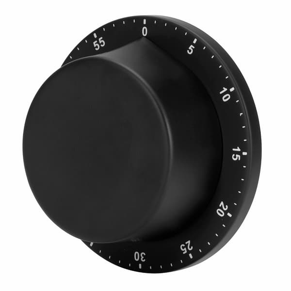 Sort køkken mekanisk timer i rustfrit stål påmindelse til læring bagning med magnet