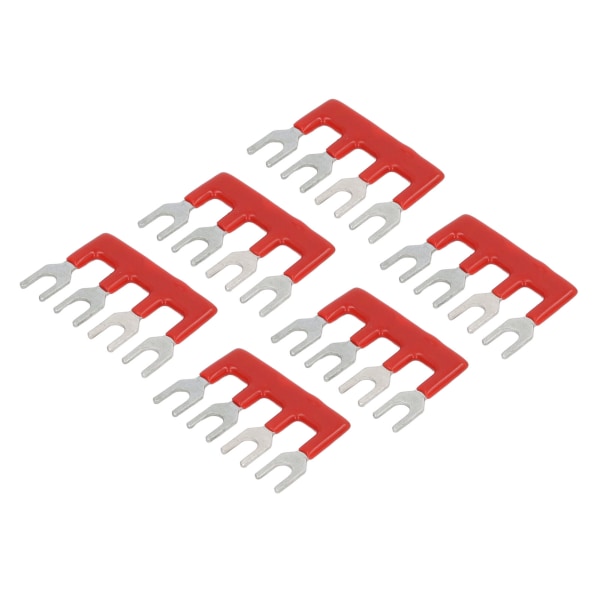 20st Jumper Block Terminal Strips Kopparledare PVC Shell Gaffel Typ Terminal Strips 400V 15A Röd TB 1504