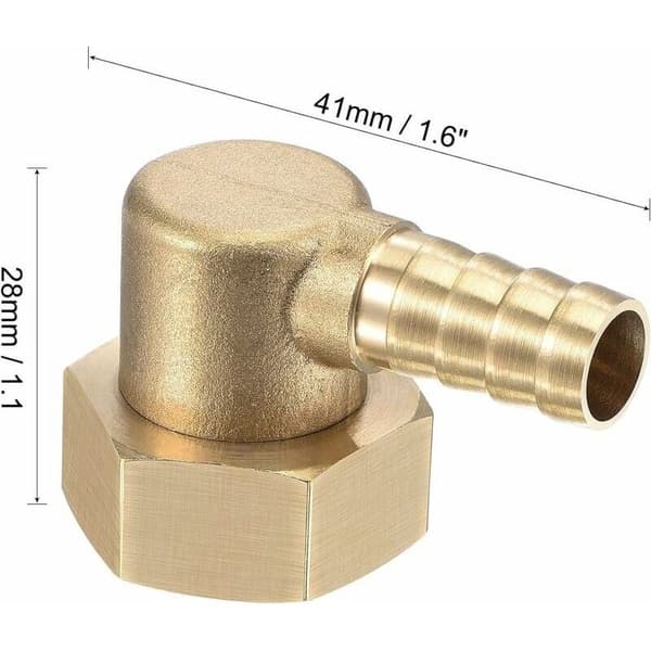 – Bruseforbindelsesalbue – Messing modhagefitting G1/2 hun – Diameter 10mm – 360° drejelig installation – Pakke med 2