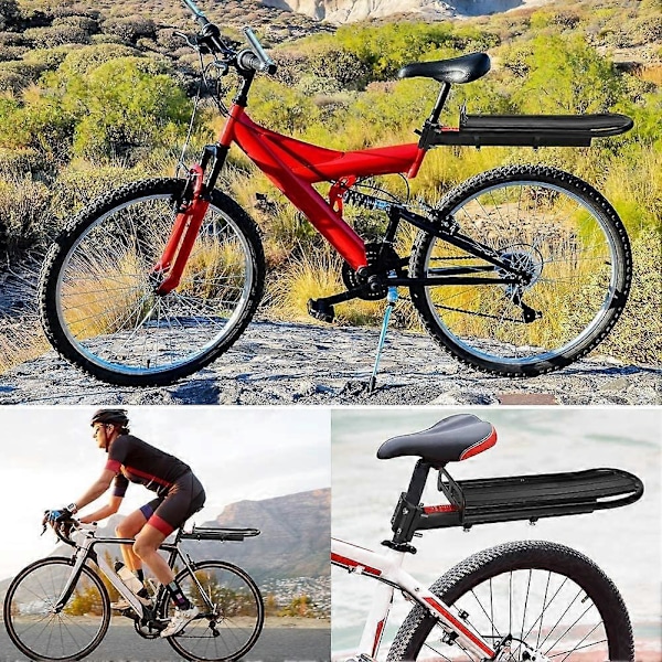 Cykelpakethållare Bak med 9 kg Maxlast, Justerbar Cykelbagagehållare i Aluminiumlegering Snabbkoppling Universal (Svart)