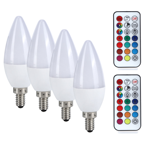 3W RGB färgskiftande ljusglödlampa med fjärrkontroll för heminredning 85265V(E12 RGbPure White 6000K)