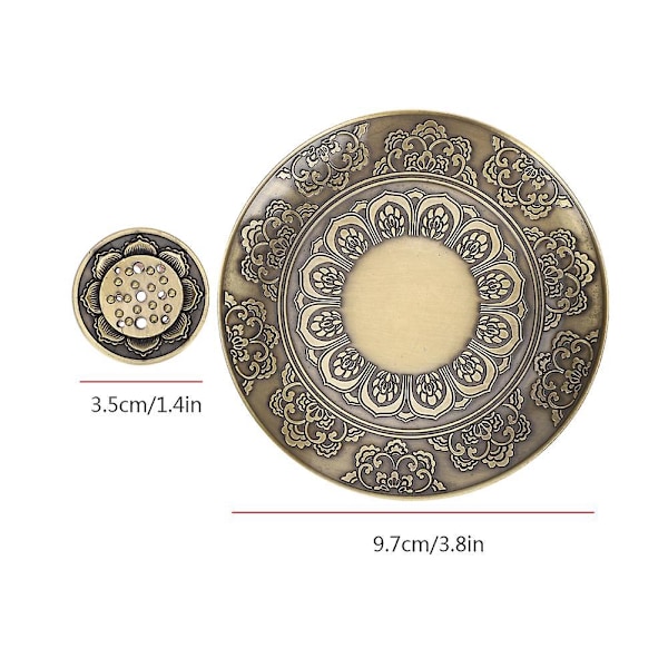 Bronze Lotus Røgelsesholder med Askeopsamler
