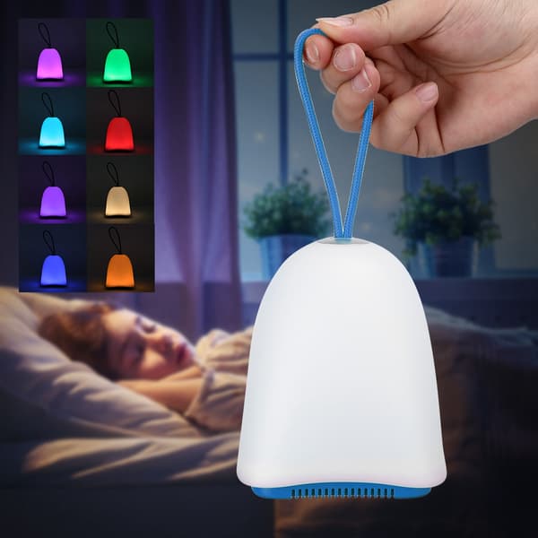 Trådløs Bluetooth-høyttaler Lys Berøringskontroll 8 Farger LED Nattlys Smart Høyttaler Blå