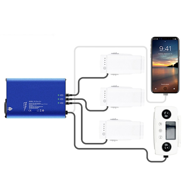 Batterioplader Hurtigopladning Drone Batterioplader Passer til Hubsan Zino2 100‑240VAU Stik