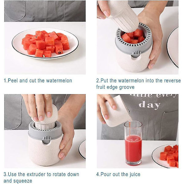 Håndholdt citruspresser med skridsikkert design og si