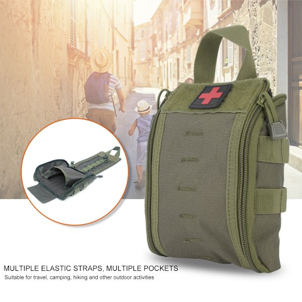 Utomhus bärbar resväska Emergency Survival Bag Rescue Medical Pouch (armégrön)