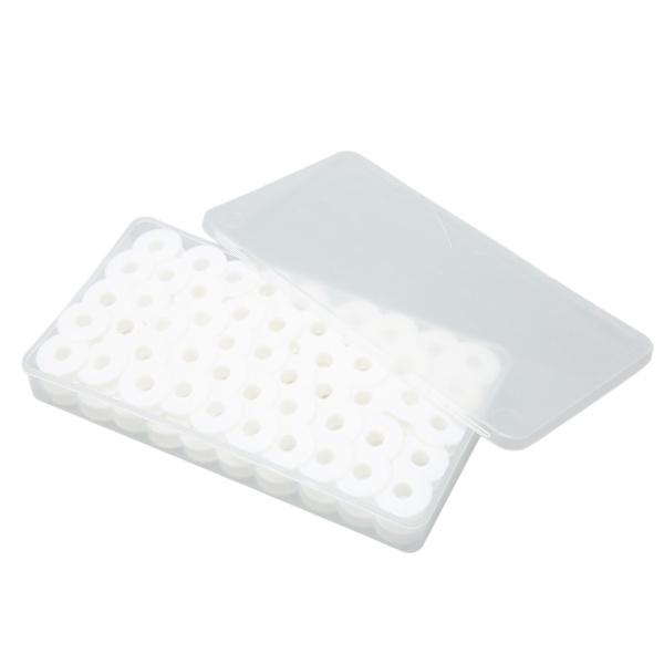 100 stk plast symaskine spoler blank kant bærbare plastik spoler med etui til flad symaskine