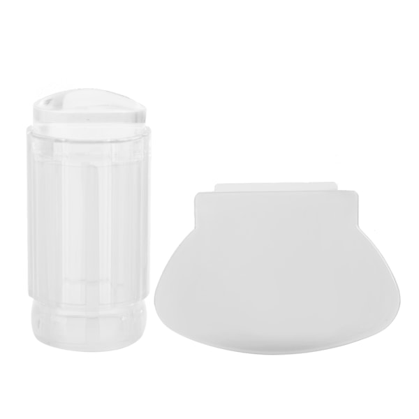 Transparent silikon nagellack tätningshuvud stämpel skrapa nagelkonstverktyg (transparent vit)