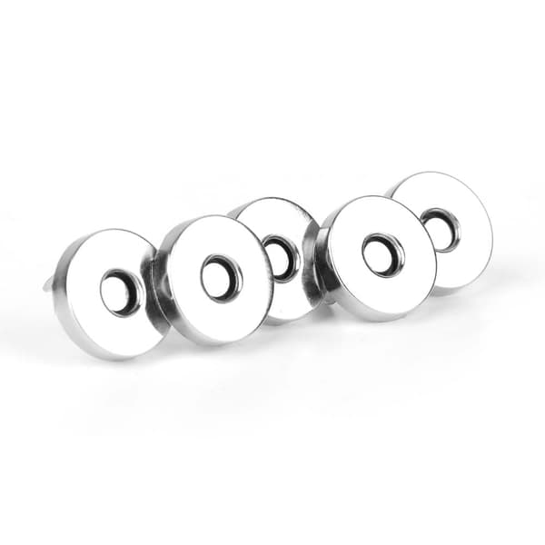 50 stk. magnetiske metalknapper, runde knapper, spænder, tilbehør til tøj (lyse hvide)