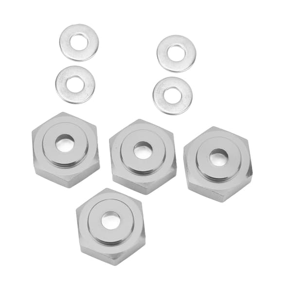 4 stk. RC Hex Kobling Professionel Aluminiumlegering RC Hjul Hex Adapter til 1/10 RC Biler Titanium Grå