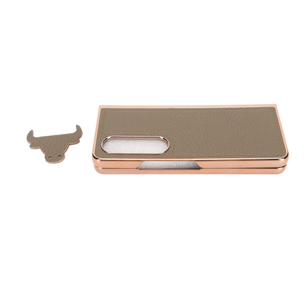 Vikbart phone case för Samsung Galaxy Z Fold 4 Nano Elektropläterat Läder Stjärnmönster Anti-skrapa Telefon Case Grå
