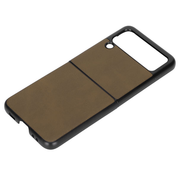 Læder Hard Case til Samsung Galaxy Z Flip 3 Mobiltelefon Stødsikker Anti Scratch CoverMilitær Grøn
