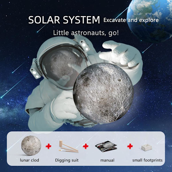 Solsystem Tone Dig Kit Jord Måne Planet Udforskning Legetøj Læringsvidenskabeligt Sæt Legetøj Gaver til Børn Drenge Piger