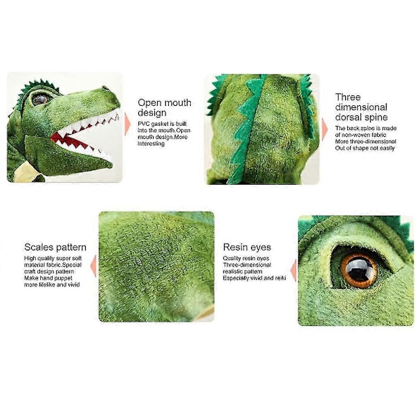 Dinosaur Hånddukke 30 cm Tyrannosaurus Plyslegetøj Blød Udstoppede Dyr Dukke Til Børn Historiefortælling Rollespil Zekai Drage