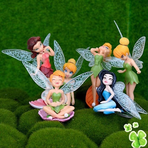 6 kpl Kukka Keiju Pixie Siipi Perhe Miniatyyri Kukka Keiju Tytöt Nukkekoti Puutarhakoriste Tarvikkeet Figuriini Patsas DIY Keijupuutarhan Sisustukseen