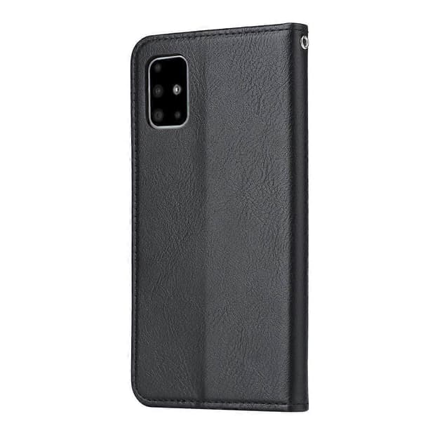 Samsung Galaxy Note20 Ultra -nahkakotelo, jossa on valokuvakehys, pidike, korttipaikat ja lompakko Black