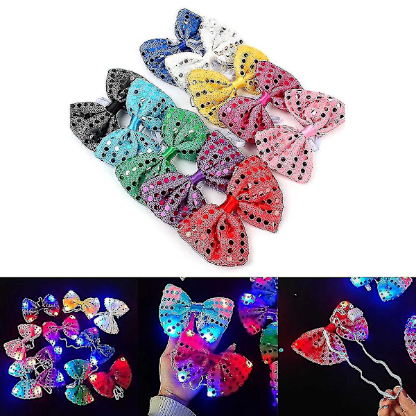 10-delad LED upp sequin fluga set