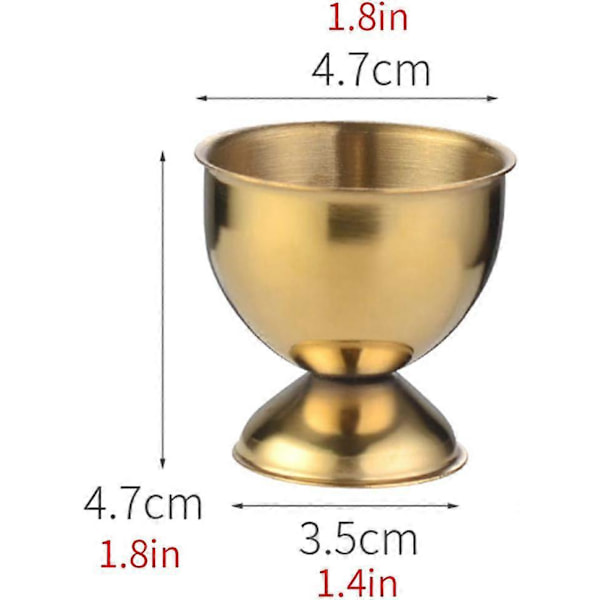 Eggeglass Sett Rustfritt Stål Mykkokte Eggeglass Holder Stativ Eggeglassbrett Inkluderer 4 STK (Gull)
