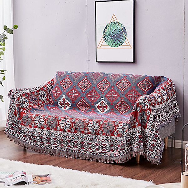 Sofa Tæppe Sengetæppe Stol Tæppe Rejsetæppe Dekorativt Tæppe Sofabetræk Retro Mønster 230 x 340 cm