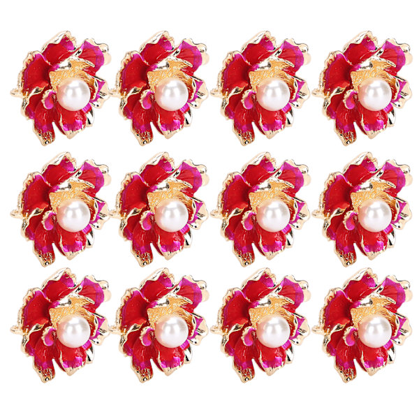 12 st klädesdekorationer Faux Pearls Dekoration Flatback Kläder Knapp för DIY Kläder Väska Hårklämma Liten Pion/ 108g