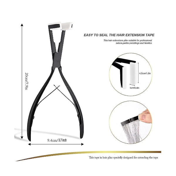 Tape In Hair Extensions Tang Rustfritt Stål Flat Overflate Extensions Tape Forseglingsklemme Tang To-B10