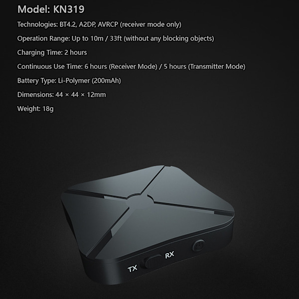 Bluetooth-mottaker 3,5 mm AUX bærbar bil Bluetooth-adaptermottaker for mobiltelefon PC-lyd